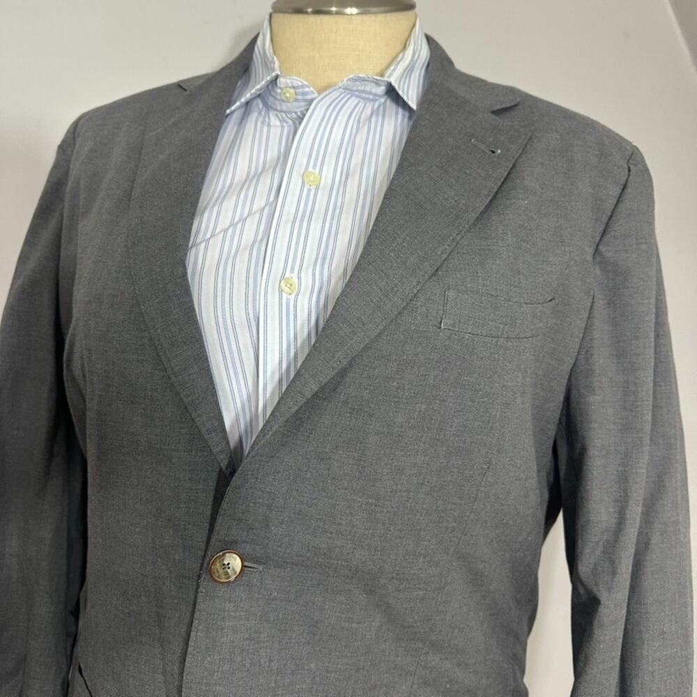 Massimo Dutti Gray Blazer Jacket 2 Button Sz 48 Italian Cotton Career Business - Picture 4 of 9